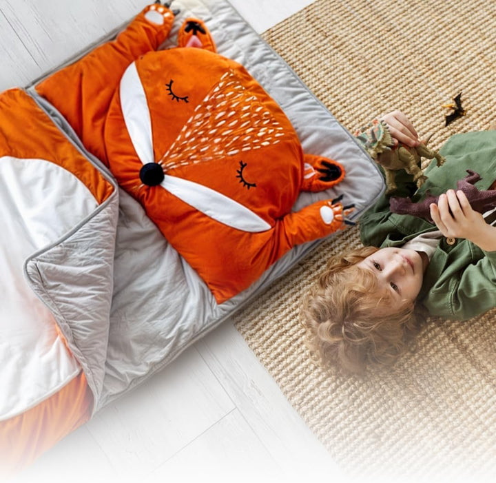 Kinderschlafsack Fuchs | Schlafsack für Kinder | Mumienschlafsack Leicht &amp; Kompakt | 165x75cm