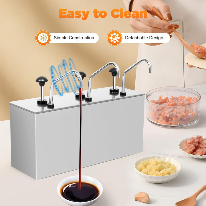 KEESUNG Saucenspender, Edelstahl Sossenspender Pump Saucenspender Gewürzspender Mayonaise Würze Spen