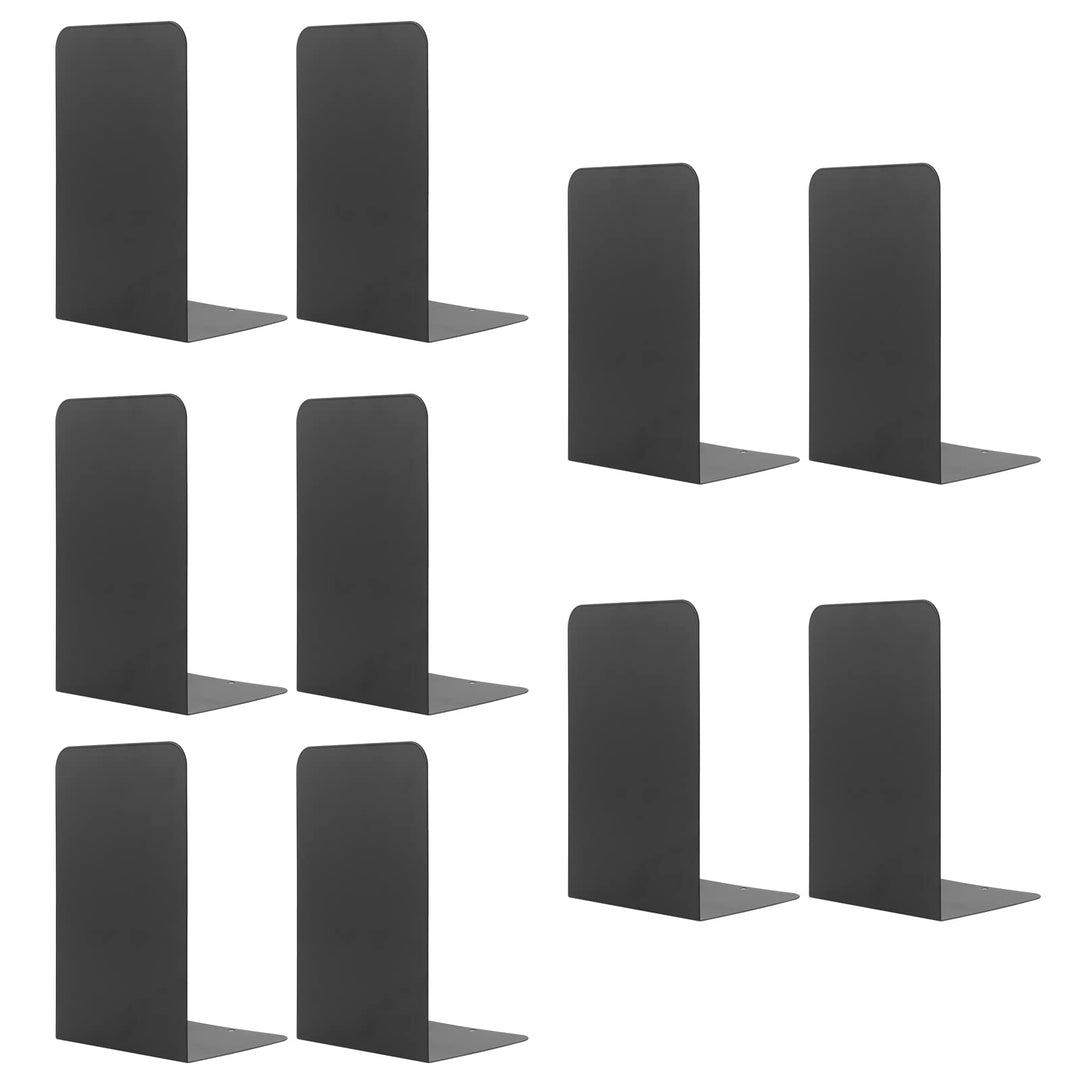 MSDADA 5 Paare Buchstützen, 102x203x135mm Buchstützen Metall Buchständer Bookends rutschfeste Buchst