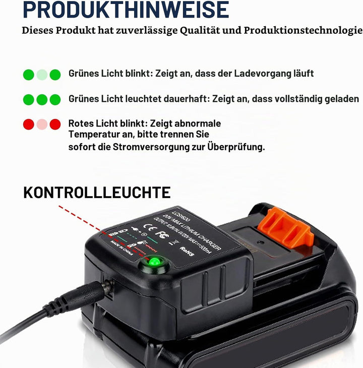 18V/20V Ladegerät Kompatibel Mit Black &amp; Decker, Ladegerät Lithium-Akku Lithium-Ionen-Ladegerät BL20