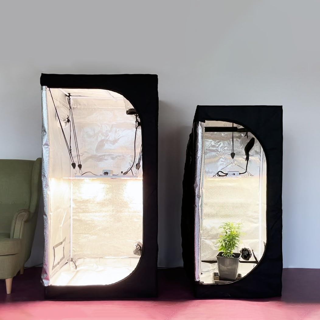 by Crescience Growzelt 60 x 60 x 140 cm Anbauzelt, Metall-Stangen, Hochreflektierendes Oxford 600D M