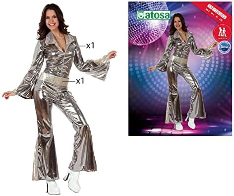 Atosa 10441 - Verkleidung Disco grau-silber Damen, Grösse 34-36, Grösse 34-36
