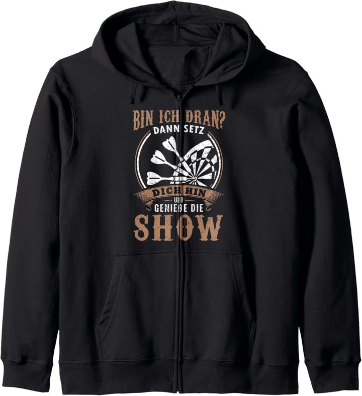 Dart Show Profi Lustiger Dartspieler Spruch für Darter Kapuzenjacke