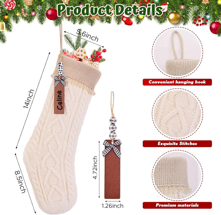 Weihnachtsstrümpfe, Kamin, Weihnachtsbaumschmuck, Ornamente für Urlaub, Familie, Freunde (V-weiss/br