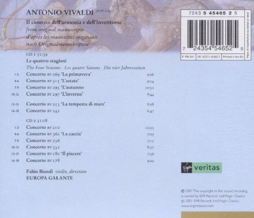 Il Cimento Dell'Armonia E Dell'Inventione, Audio-CD