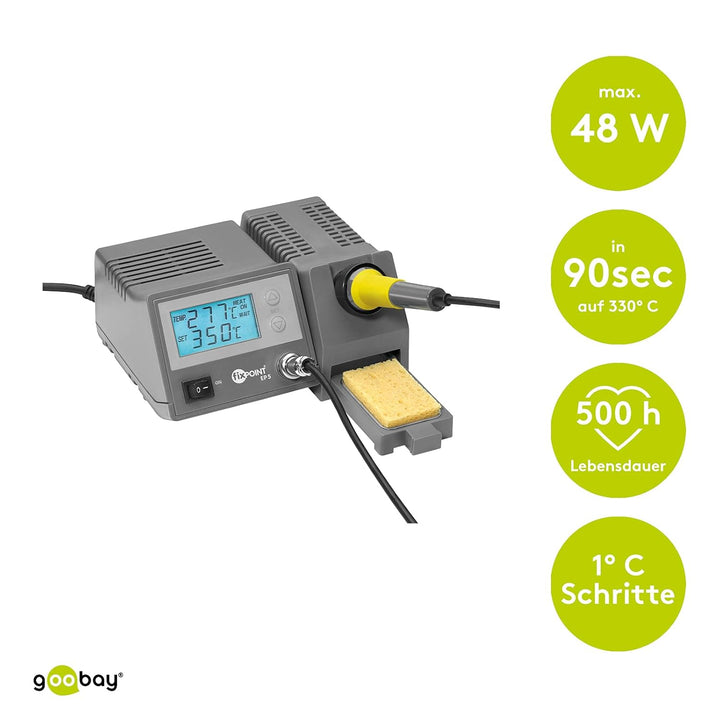 Fixpoint EP5 Digitale Lötstation 48 W & Goobay 45246 Entlötlitze 2mm reines Kupfer Entlötdraht zur L