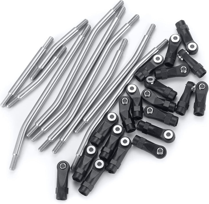 AXspeed 10Stück 324mm Radstand Link Rod Linkage Rostfreier Stahl Suspension Links Set mit Tie Rod En