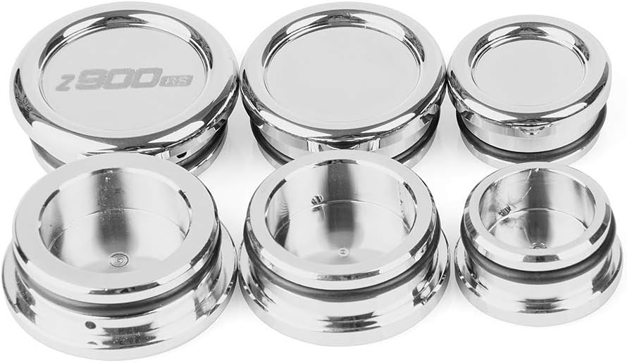 Oldbones 6PCS Motorrad Rahmen Endkappen Blindstopfen Motorrad für Kawasaki Z900RS 2018 2019 in Silbe