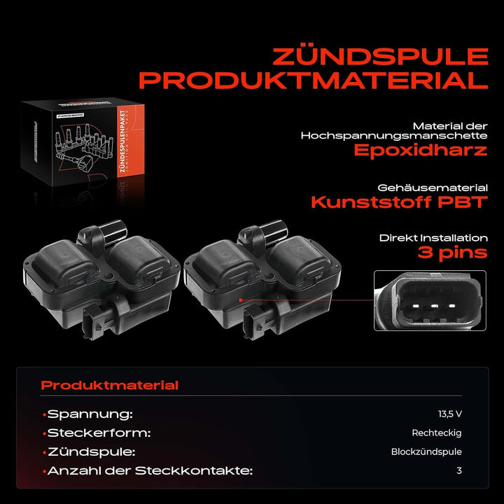 2x Zündspule Zündkerze für W169 W245 W202,S202 CL203 CLK C208 C209 A208 A209 C219 W210,S210 W463 W16
