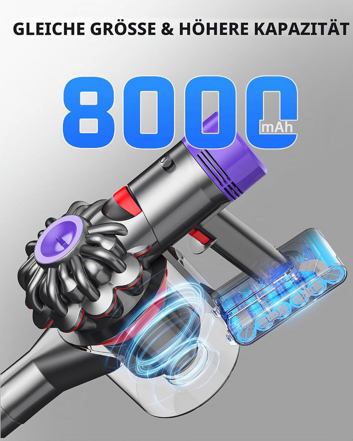 Morpilot V8 Akku 8000mAh, Ersatzakku für Dyson Absolute Animal Motorhead Exclusive Staubsauger Fluff