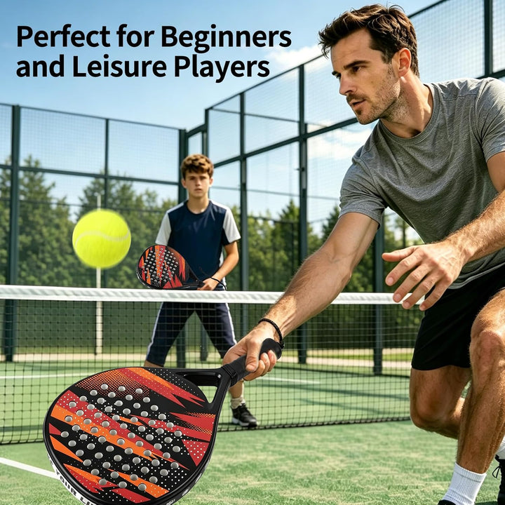 Padel Schläger Set für Anfänger, Freizeitspieler, Damen, Junior | aus Kohlefaser-Rahmen &amp; Eva-Schaum