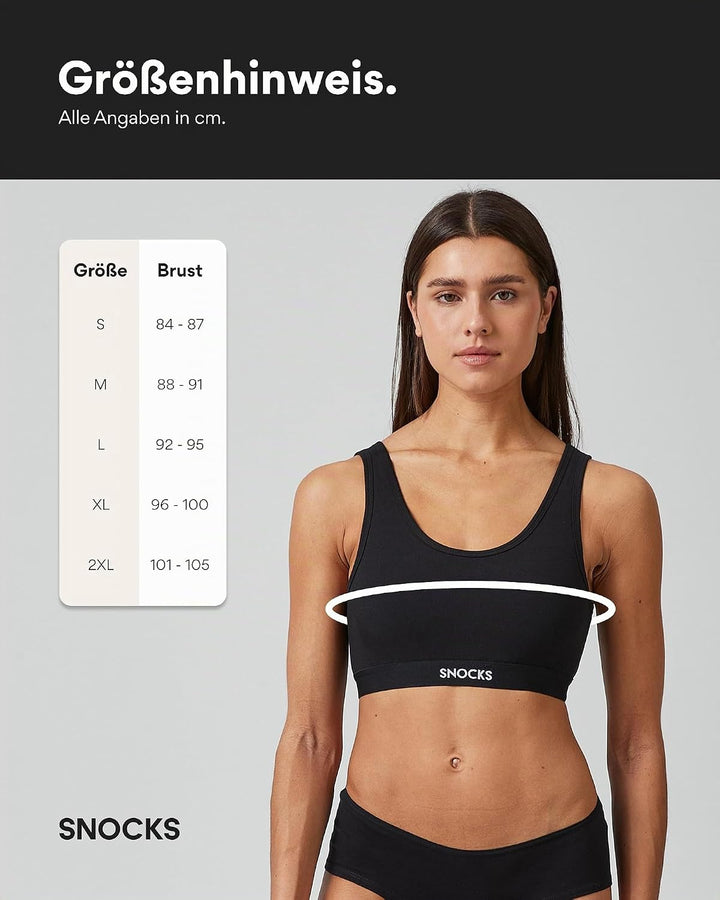 Snocks Soft Bra - Damen BH ohne Bügel, Perfekte Passform und hoher Komfort Dank Bio-Baumwolle, Bügel