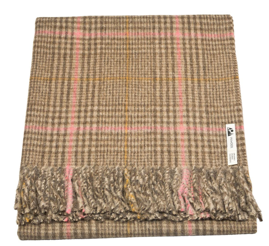 Generisch Alpaka Decke Wolldecke Kuscheldecke 150x200cm - Design Bern Karo (Braun), Braun