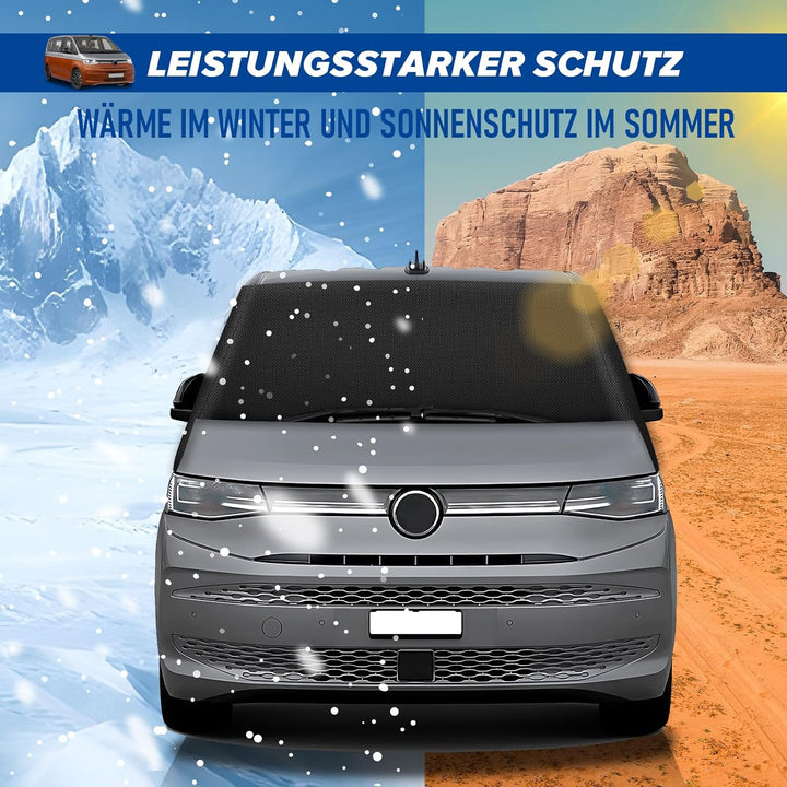 für VW T7 2021-2024 Auto Windschutzscheiben Abdeckung, 600D Wasserdicht Sonnenschutz Frontscheibe Th