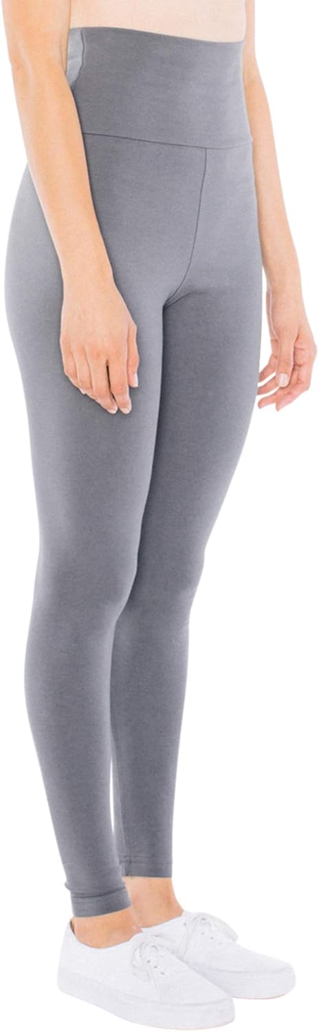 American Apparel Damen Cotton Spandex Jersey High-Waist Leggings, Asphalt
