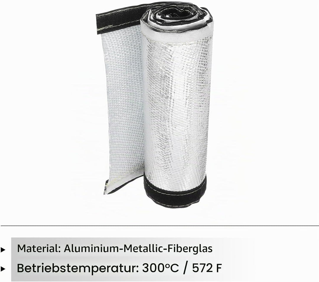 QUARKZMAN 1.5mm Dicke Aluminiumfolie Hitzeschutzschlauch 60mm Innendurchmesser Hitzeschutz Aluminium