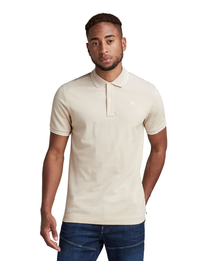 G-STAR Herren Dunda Slim Stripe Polo Polos, S Weiß (Dk Talc D17127-5864-a488)