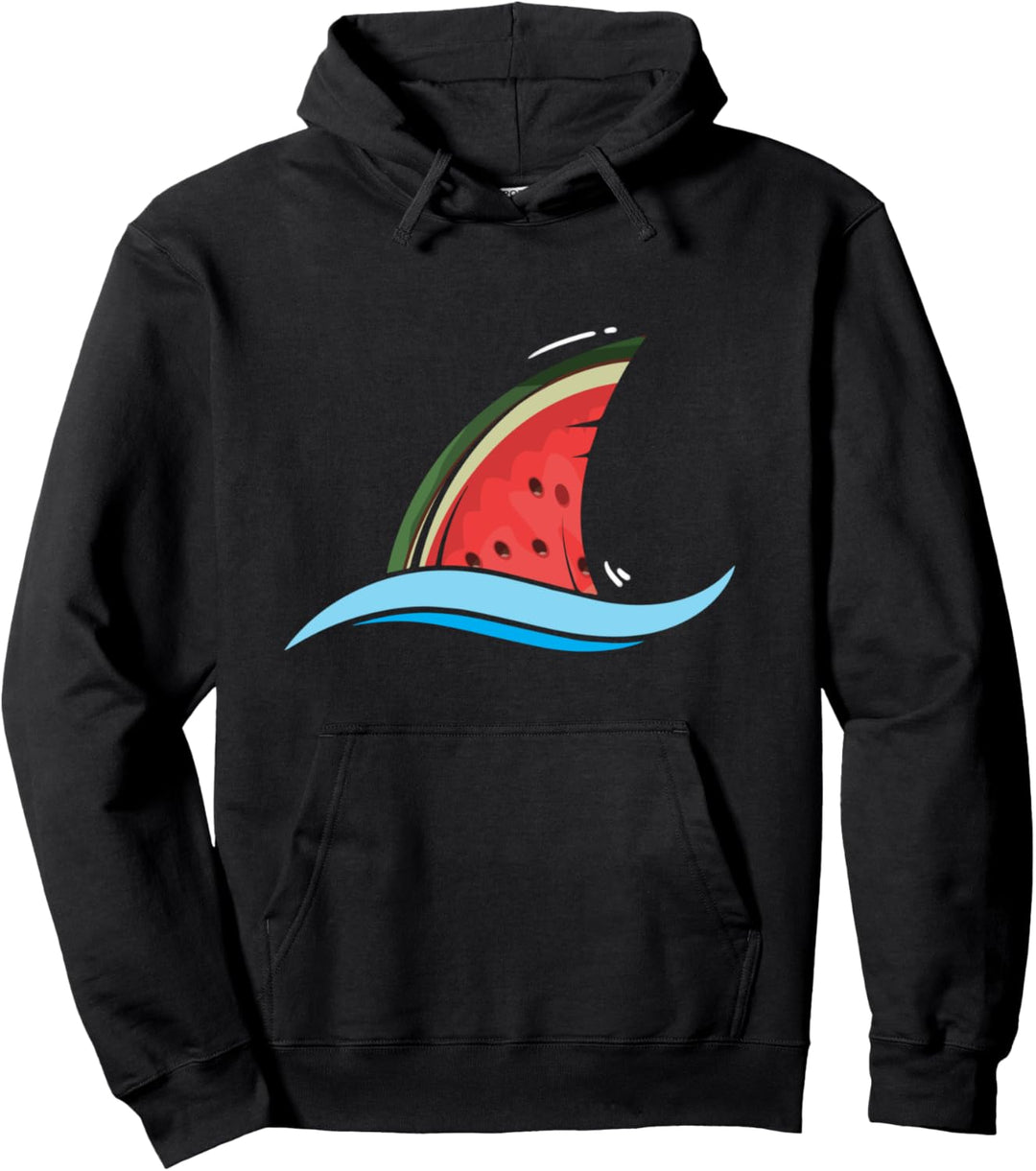 Kawaii Wassermelone Haiflosse Lustige Sommerurlaub Pullover Hoodie