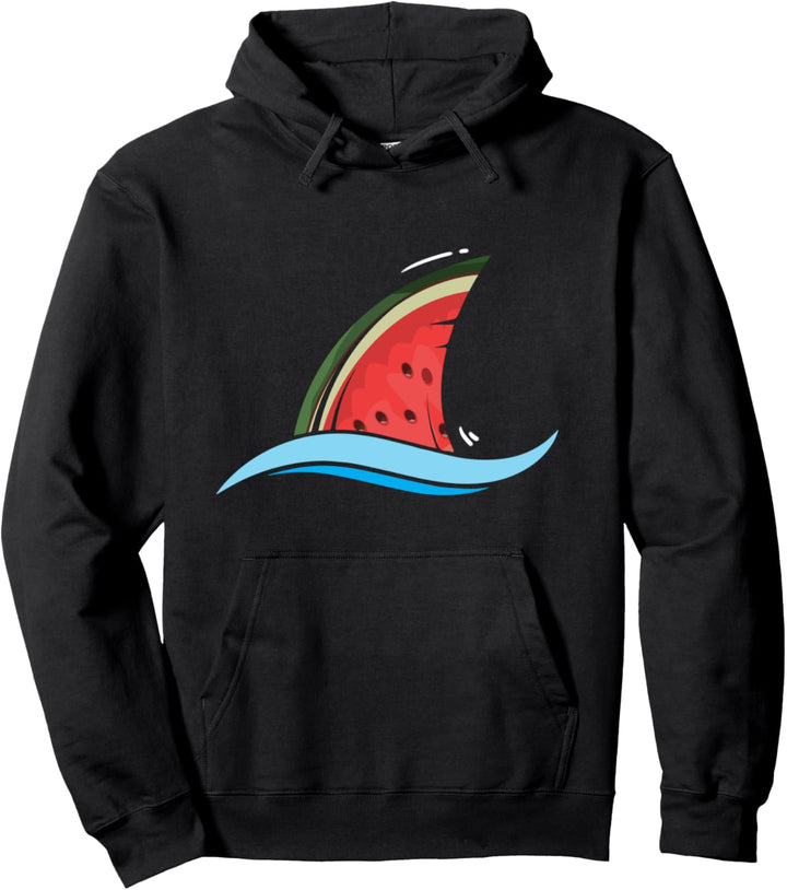 Kawaii Wassermelone Haiflosse Lustige Sommerurlaub Pullover Hoodie