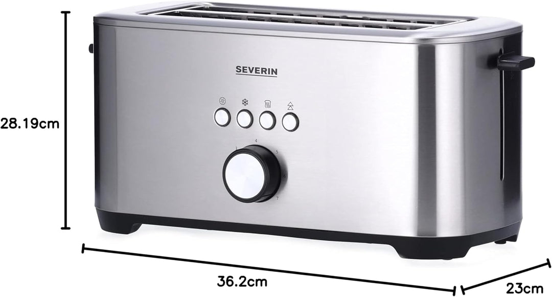 SEVERIN AT 2512 Langschlitztoaster mit Bagel-Funktion für einseitiges und energiesparendes Toasten,