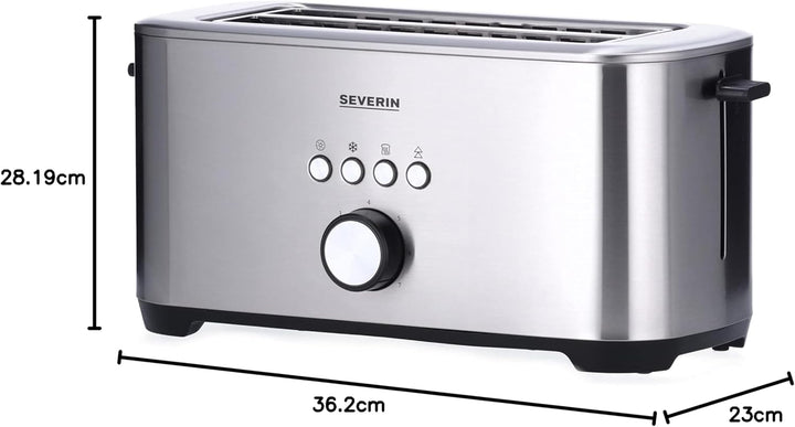 SEVERIN AT 2512 Langschlitztoaster mit Bagel-Funktion für einseitiges und energiesparendes Toasten,