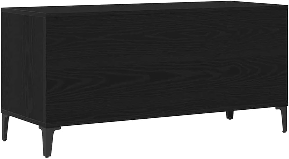 vidaXL Schallplattenschrank Schwarz Eichen-Optik 100 x 38 x 48 cm, Moderner rechteckiger Stauraum, v