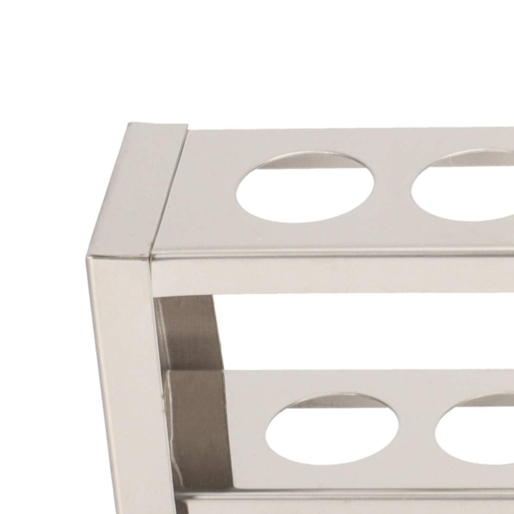 12 Löcher Reagenzglasständer Lochdurchmesser 2,3 cm, Edelstahl Farbmetrischer Röhrchenhalter Rack Ze