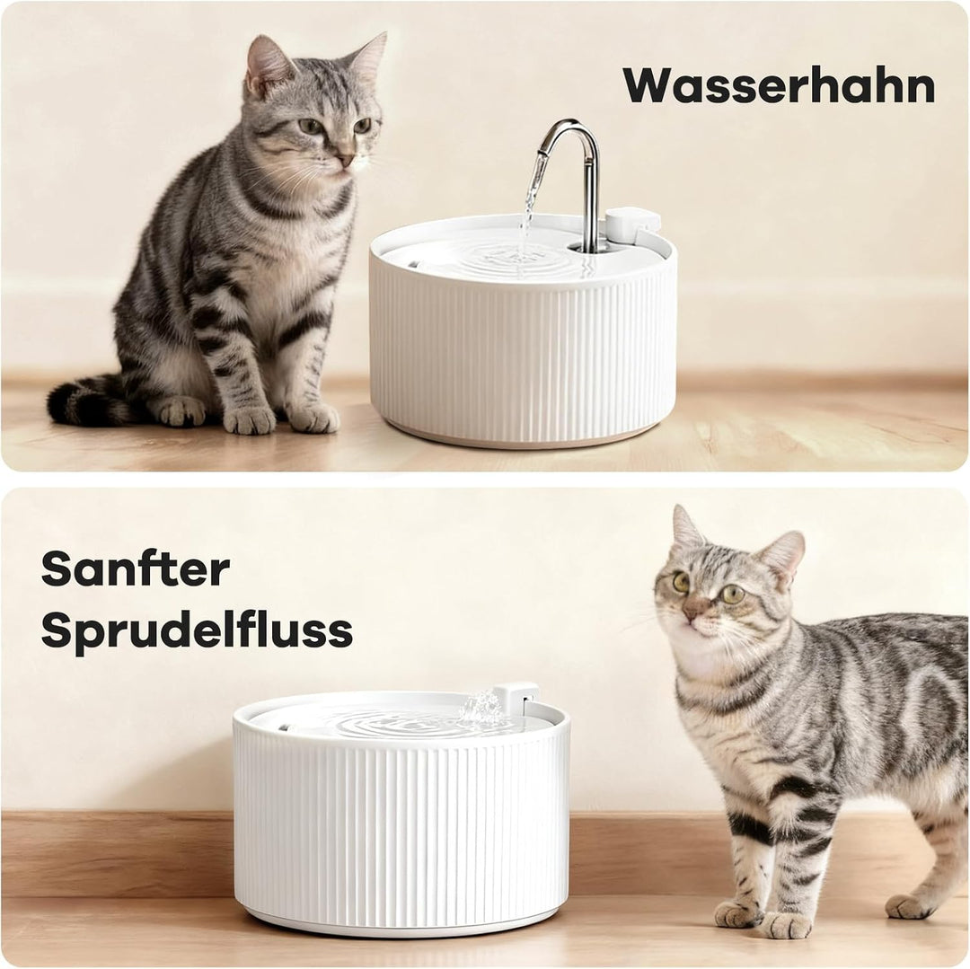 Katzenbrunnen Keramik: NautyPaws 2.2L Trinkbrunnen für Katze Keramik, Leiser Wasserspender Katzen, A