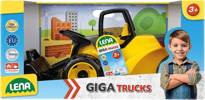Lena 02142 - Giga Trucks Schaufellader Pro schwarz und gelb, Starke Riesen Radlader ca. 67 cm, moder