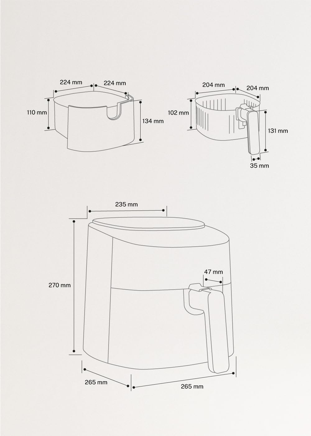 CREATE/FRYER AIR PRO COMPACT/Heissluftfritteuse 3.5L Grün-Sage / 8 Programme, Display, praktisch, le