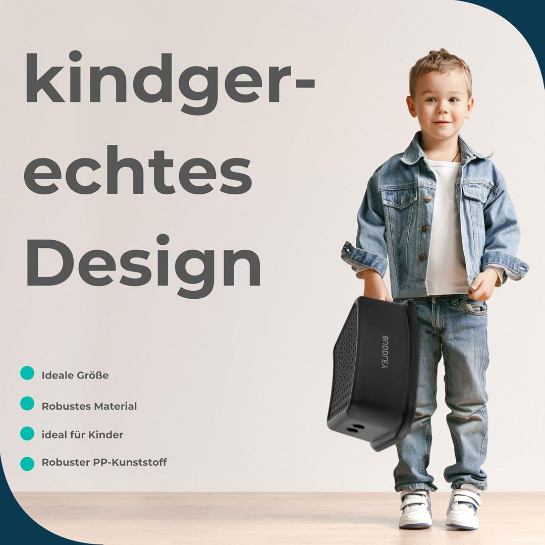 BUDDLEY Trittstufe Schwarz Set (2X) - Trittstufe Kinder - Hocker Badezimmer - Küchenstufe Trittstufe