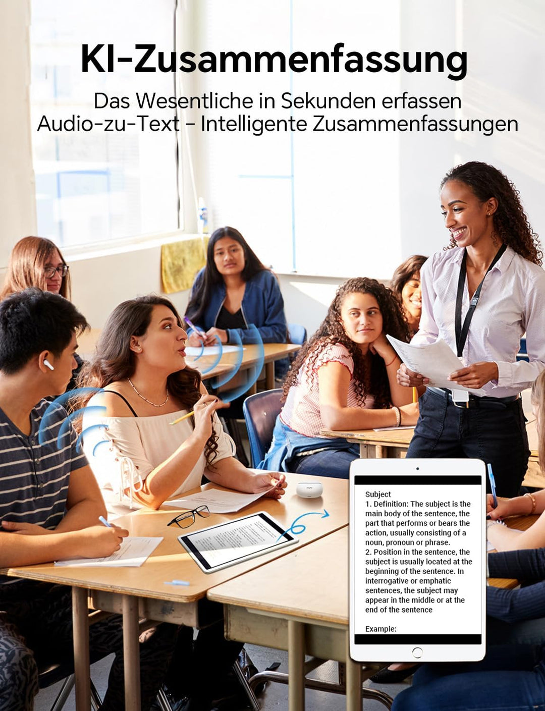 Polypay P1 AI Übersetzer Kopfhörer, Übersetzungsgerät für Live-Sprache und Video mit App für 138 Spr