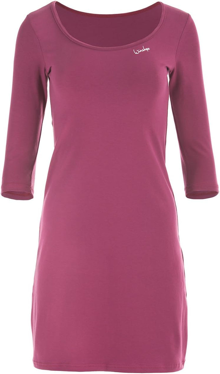 Winshape Damen Zeitloses 3/4-Arm-A-Linien-Minikleid WK2 Street Style Sport Freizeit Minikleid, berry