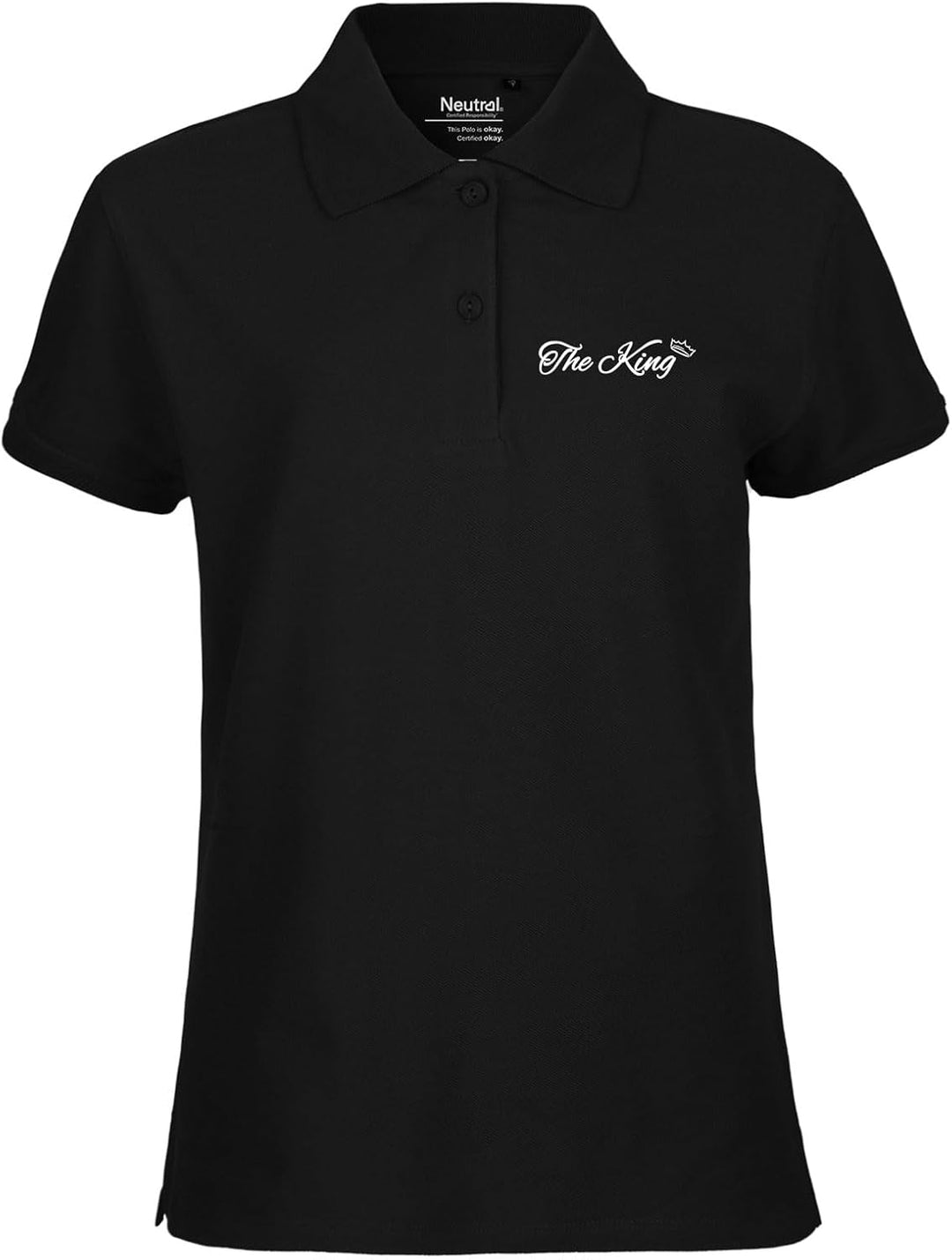 HUURAA! Damen Polo Shirt The King Krone Bio Baumwolle Fairtrade Oberteil Grösse XS-XXL mit Motiv zur