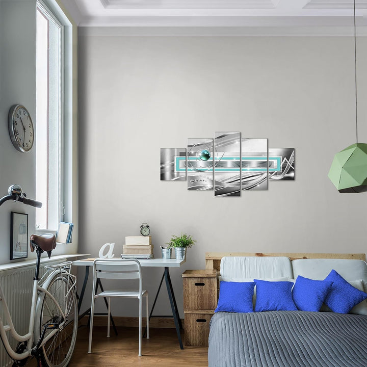 Runa Art Wandbilder Abstrakt 5 Teilig Bild auf Vlies Leinwand Deko Wohnzimmer Schlafzimmer Perlen Gr