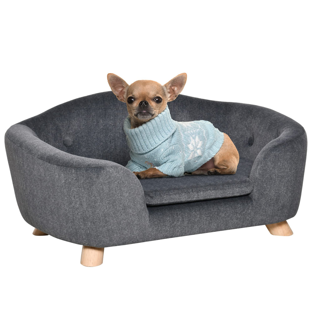 PawHut Haustiersofa Hundematte Hundebett Hundesofa Hundecouch Katzen Sofa mit Kissen Rückentasche Pl