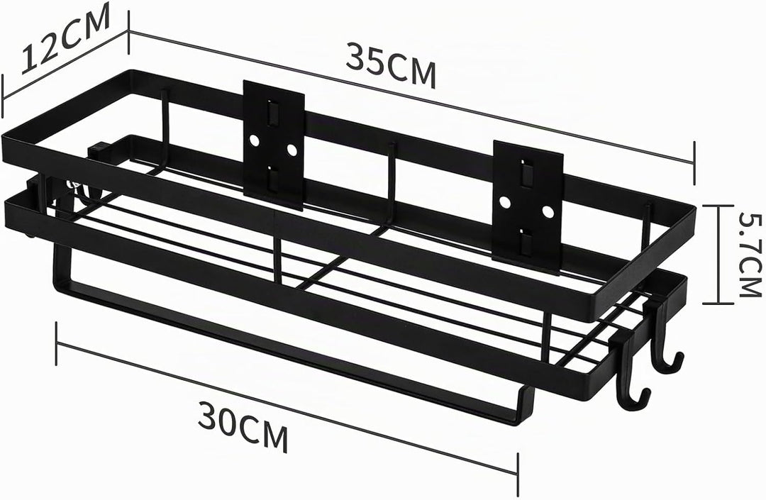 CZKDTT Gewürzregal 2er set,Küchenregal wand ohne Bohren,Gewürzregal Hängend Mit Küchenrollenhalter u