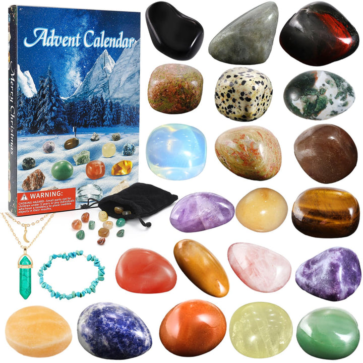 Aitsite Adventskalender 2025 Kinder, 24 Tage Adventskalender Cystals, AdventskalenderEdelsteine Erwa