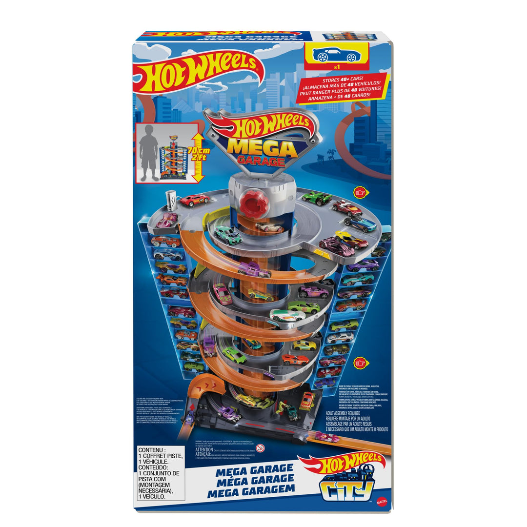 Hot Wheels GTT95 - City Power-Parkgarage Spielset mit Aufzug, für 60+ Fahrzeuge, mit 1 Hot Wheels Fa