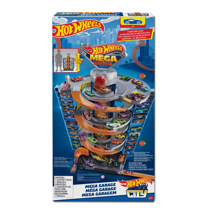 Hot Wheels GTT95 - City Power-Parkgarage Spielset mit Aufzug, für 60+ Fahrzeuge, mit 1 Hot Wheels Fa