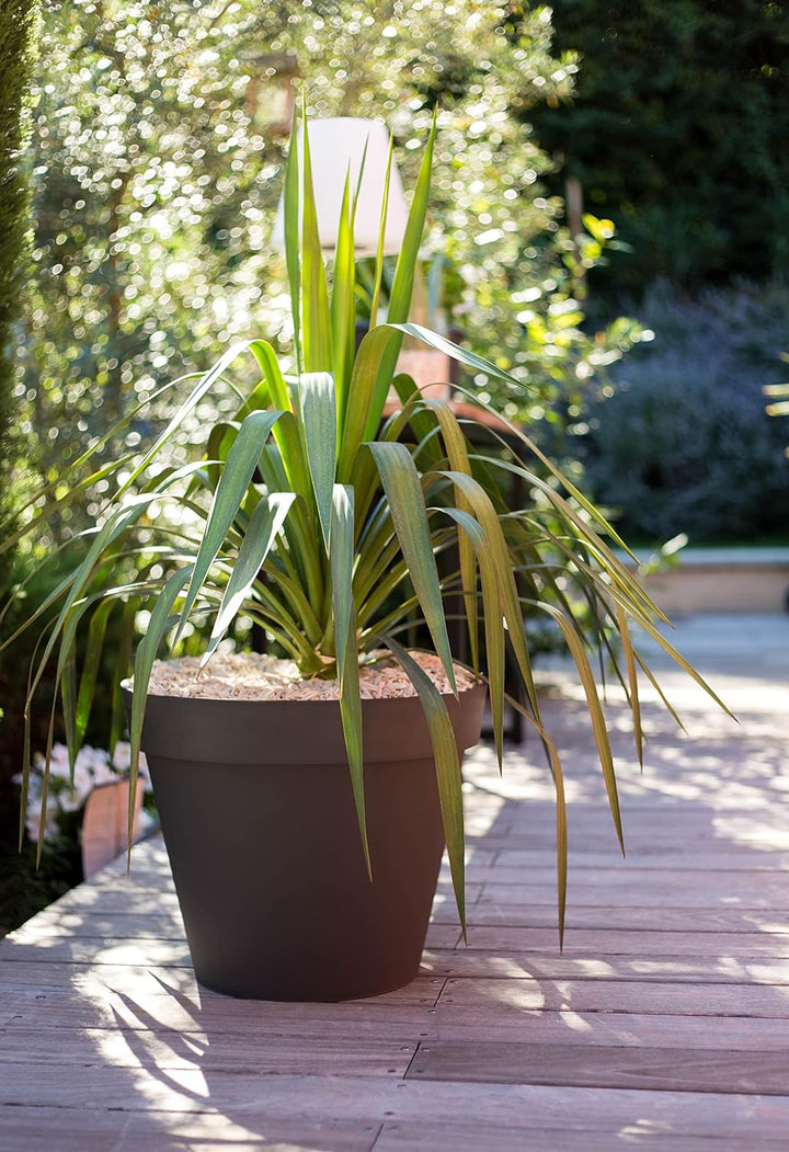 EDA - Blumentopf, rund, Toskana, Ø 48 cm, Volumen 43 l, Ø 47,5 x H 39 cm, Anthrazitgrau Anthrazit Ø