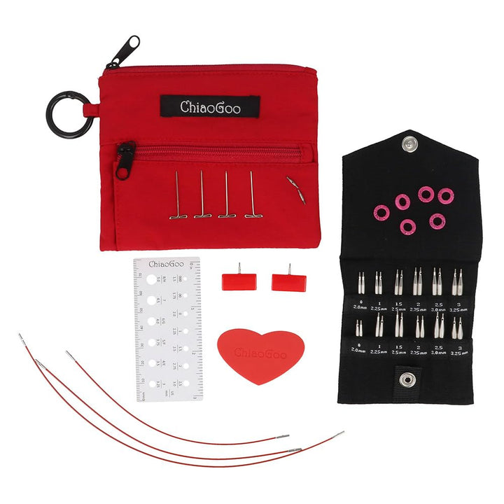 Chiaogoo - Chiaogoo Twist (5 + 8 cm, 2,00 - 3,25 mm) Kurz austauschbare Kreisnadel -Tipps Combo Pack