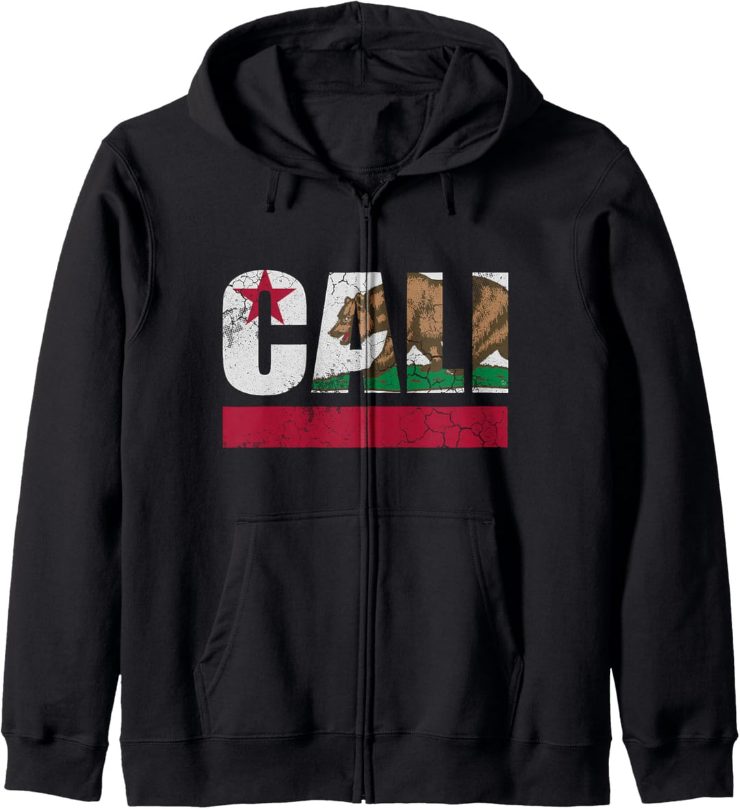 Kalifornische Republik Cali-Flagge, Vintage, für Herren, Damen, Kinder Kapuzenjacke
