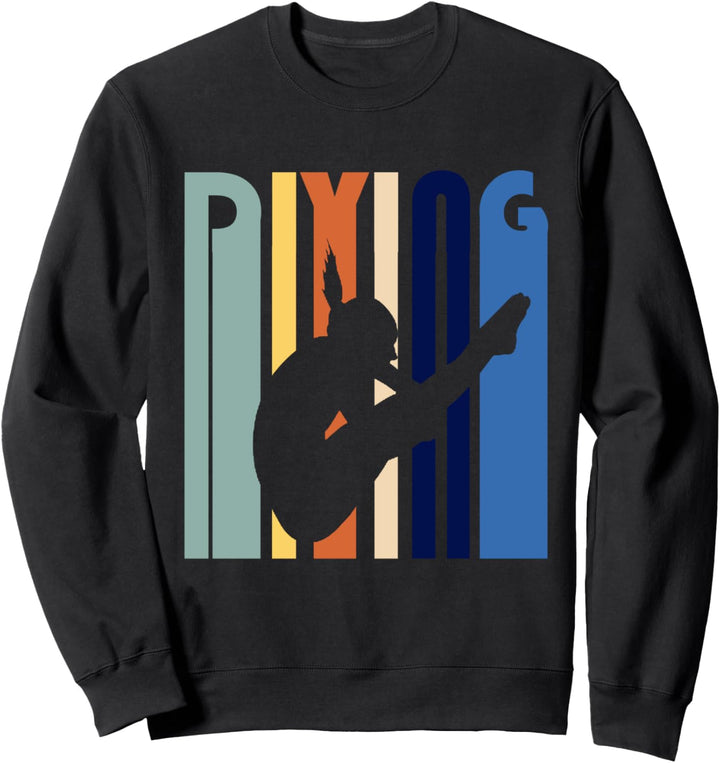 Retro Vintage Sprungbretttauchen Mädchen Taucher Geschenk Sweatshirt