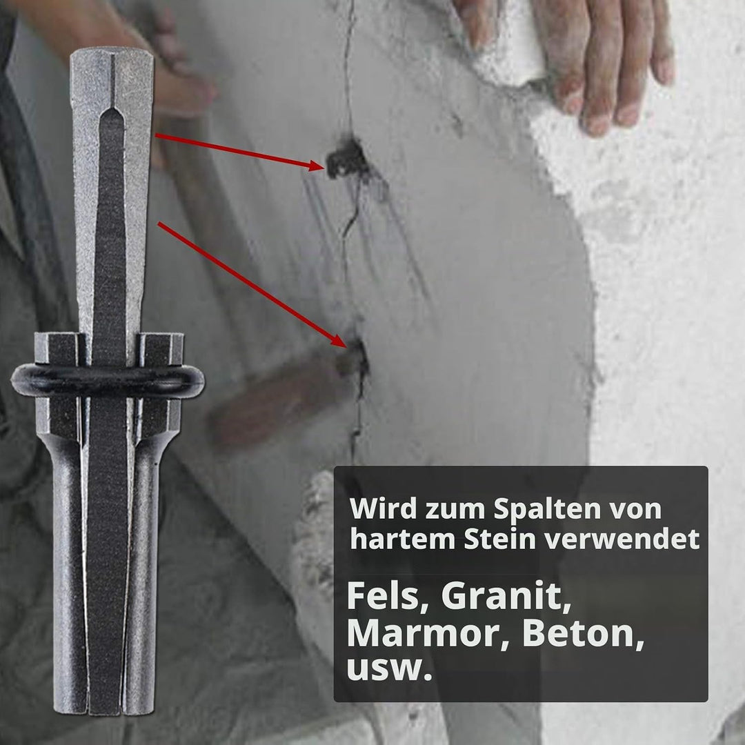 Homtone 10-teilig Hand Spalter für Beton, Stein, Marmor, Granit und Fels, Spaltkeil Werkzeuge Spreng