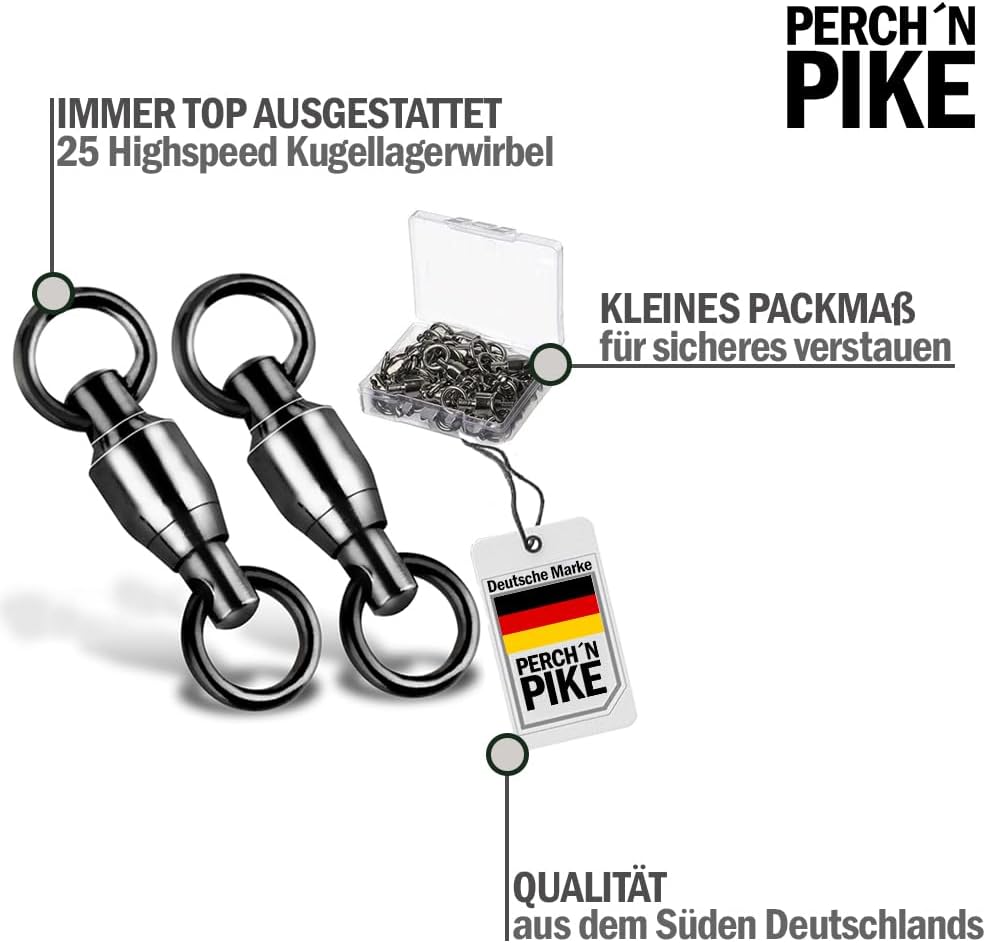 Highspeed Kugellagerwirbel aus Edelstahl, Crane Wirbel mit 14-190kg Tragkraft, Angelzubehör für Wels