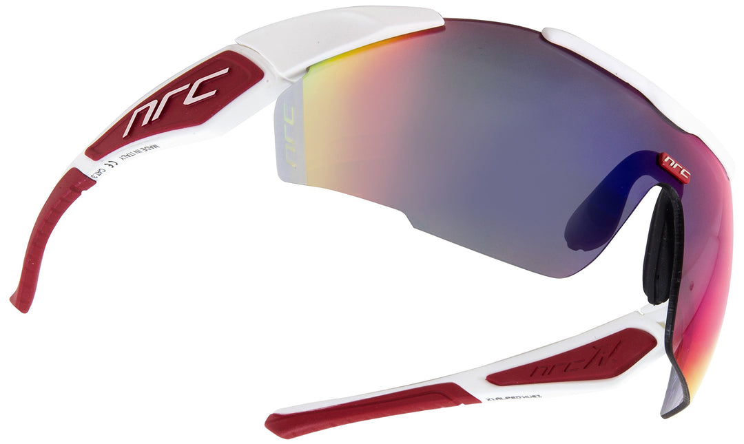 NRC Sportbrille x1 Alpe D Huez, Brille Unisex – Erwachsene, weiss/rot, Einheitsgrösse