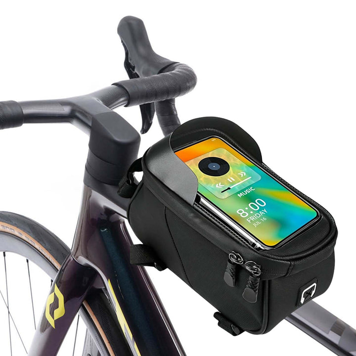 Fahrrad Rahmentasche Wasserdicht, 1.5L Oberrohrtasche Handytasche mit TPU