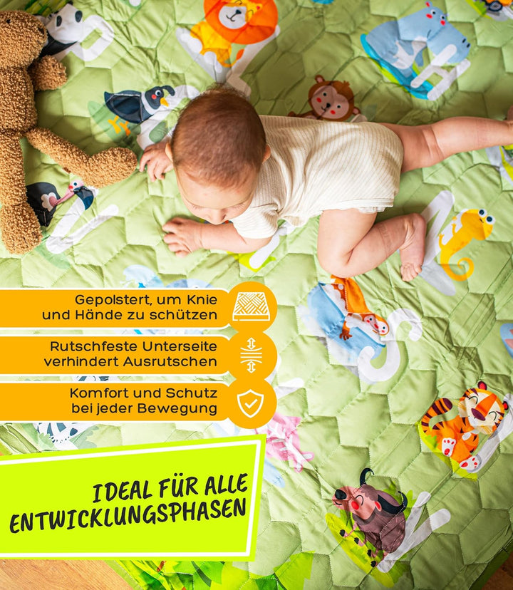 Spielmatte & Krabbelmatte Baby Faltbar 127x127cm Bodenschutz gegen Stürze Play Mat for Babies – Dick