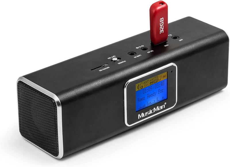 MusicMan 4663 DAB Bluetooth Soundstation BT-X29 mit intergriertem Akku und LCD Display (MP3 Player,